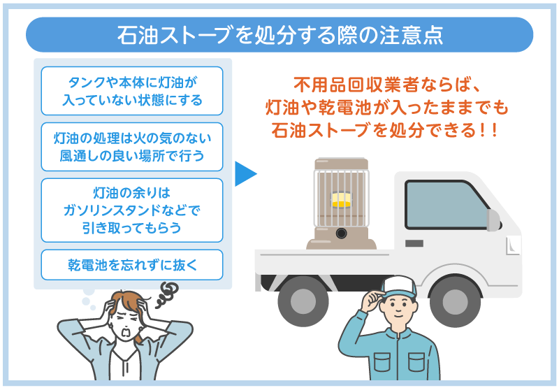 石油ストーブを処分するときの注意点