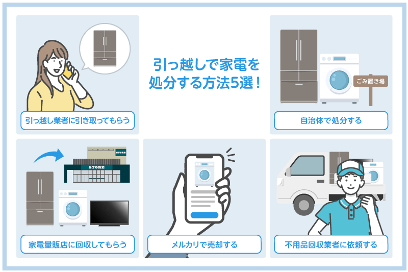 引っ越しで家電を処分する方法5選!